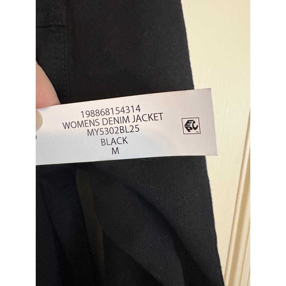 Seven7 Womens Denim Jacket Black Stretch Trucker Coat MY5302BL25 NWT Medium - Picture 6 of 10